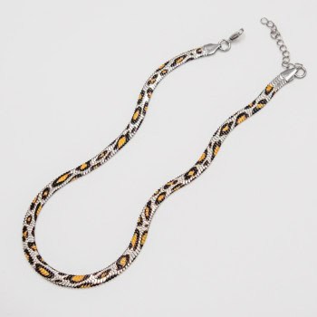 Ατσάλινο Κολιέ με Λεοπάρ Σχέδιο