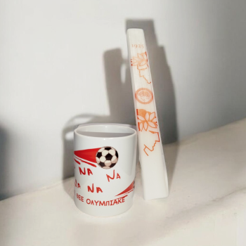 Σετ Λαμπάδα Πλακέ & Κούπα «ΘΡΥΛΕ ΘΕΕ ΟΛΥΜΠΙΑΚΕ»