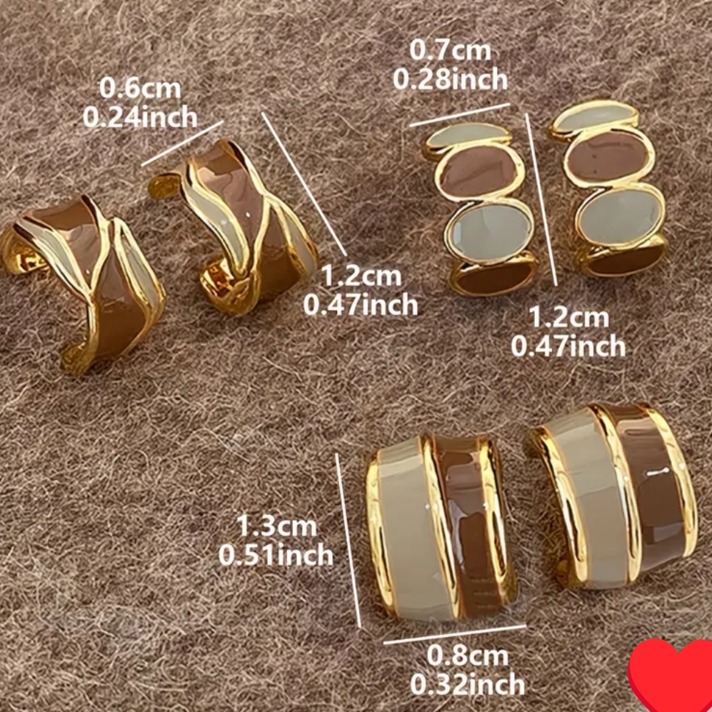 Κρίκοι Καρφωτοί με Ανάγλυφο Σχέδιο – Ανοξείδωτο Ατσάλι - Image 3