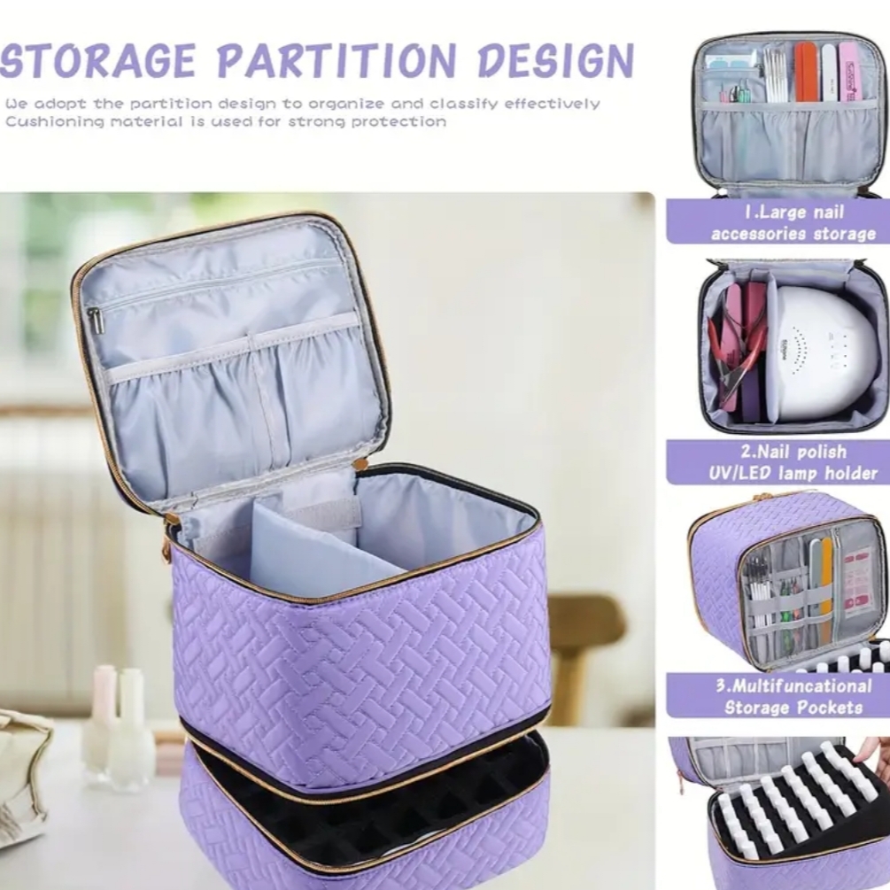 Βαλίτσα Μανικιούρ για Βερνίκια & Λάμπα (Λιλά) - Image 2