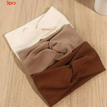 Σετ 3 Κορδέλες Μαλλιών (Λευκή, Καφέ, Μπεζ)