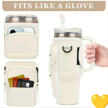 Τσαντάκι Ισοθερμικό για Νερό με Τσέπες – Λευκό