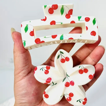 Σετ Κλάμερ Μαλλιών με Σχέδιο Κερασάκια