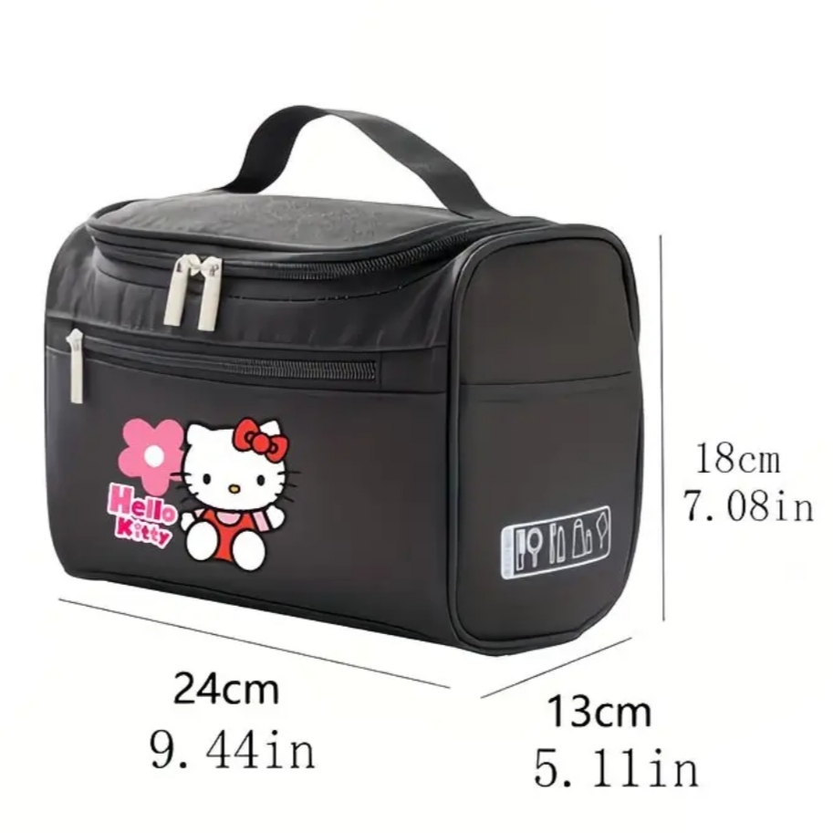 Ροζ Τσάντα Καλλυντικών Hello Kitty με Φερμουάρ & Λαβή Μεταφοράς - Image 3