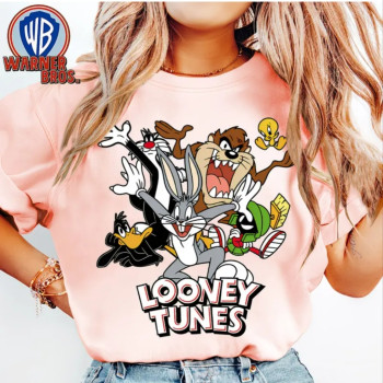 Κοντομάνικη Μπλούζα Looney Tunes σε Ανοιχτό Ροζ Χρώμα