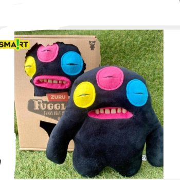 Λούτρινο Τερατάκι Τύπου Fuggler Funny Ugly Monster Black με Πολύχρωμα Μάτια