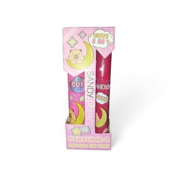 SandyBeauty Cute 2-in-1 Perfume & Peptide Lip Tint – Διπλό Άρωμα & Lip Tint Χειλιών (Pink)