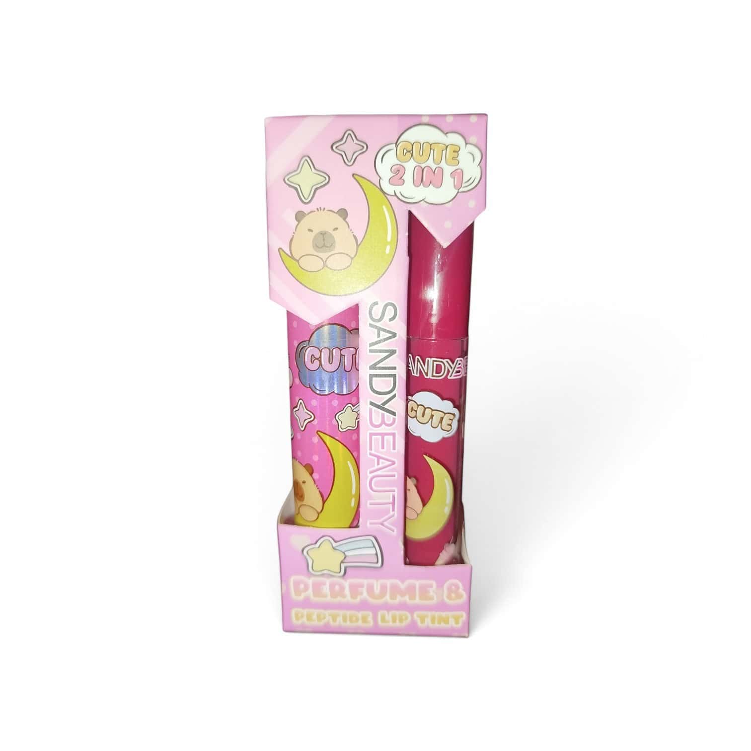SandyBeauty Cute 2-in-1 Perfume & Peptide Lip Tint – Διπλό Άρωμα & Lip Tint Χειλιών (Pink)