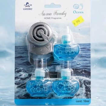Αρωματικό Αυτοκινήτου JH LUCERO "Aroma Family" – Ocean / Θαλασσινή Αύρα (Βάση Αεραγωγού & 3 Ανταλλακτικά 10ml)