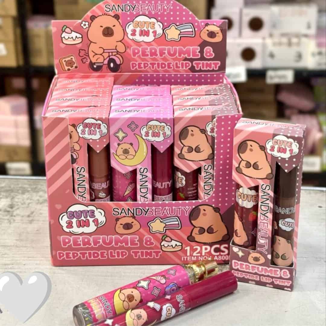 SandyBeauty Cute 2-in-1 Perfume & Peptide Lip Tint – Διπλό Άρωμα & Lip Tint Χειλιών (Pink) - Image 3