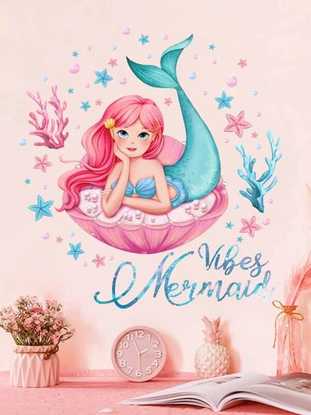 Αυτοκόλλητο Τοίχου Γοργόνα 'Vibes Mermaid' 30x60 - 1τμχ