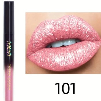 Ανθεκτικό Αδιάβροχο Pearlescent Liquid Lipstick Lip Gloss Makeup Shimmer Glitter #101