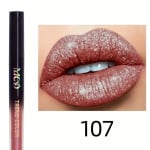 Ανθεκτικό Αδιάβροχο Pearlescent Liquid Lipstick Lip Gloss Makeup Shimmer Glitter #107