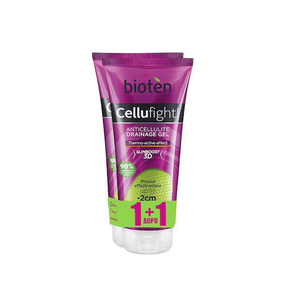 Bioten Cellufight Gel για την Κυτταρίτιδα Γλουτών Thermoactive -2cm Thigh 2x200ml 400ml