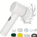 Επαναφορτιζόμενη Ηλεκτρική Σετ Βουρτσών Καθαρισμού με 5 Κεφαλές Βουρτσών