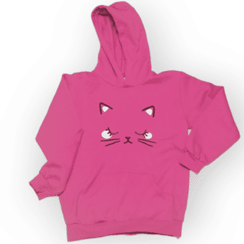 Φούξια Παιδική Μπλούζα Φούτερ με Κουκούλα και Στάμπα Γατούλα – BodyMove