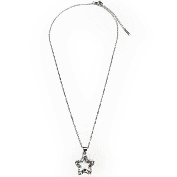 Κολιέ με Χάντρα Αστέρι - Πολύχρωμα Στρας