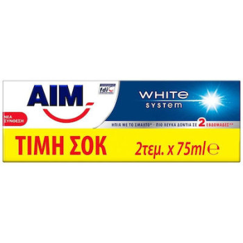 White System 2x Οδοντόκρεμα για Λεύκανση 2x75ml