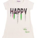 Λευκό Παιδικό T-shirt με Στάμπα "HAPPY"