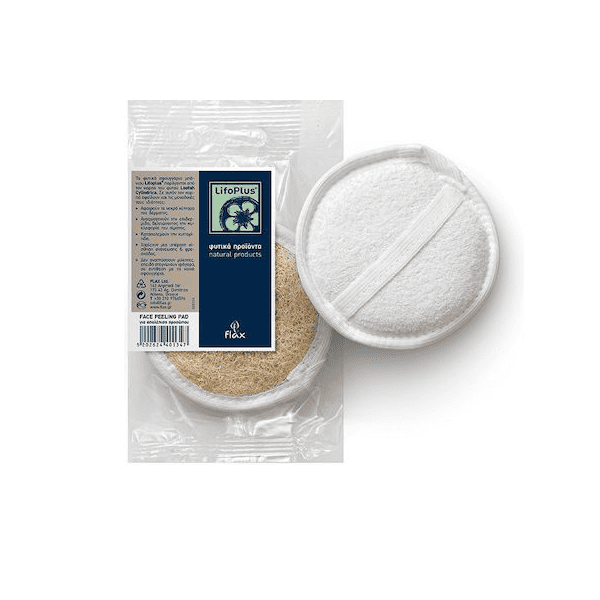 LifoPlus Face Peeling Pad Λούφα Απολέπισης σε Λευκό Χρώμα 1τμχ