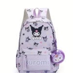 Λιλά Σχολική Τσάντα Σακίδιο Πλάτης Kuromi Sanrio