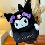 Μαύρο Σακίδιο Πλάτης Kuromi Γούνινο