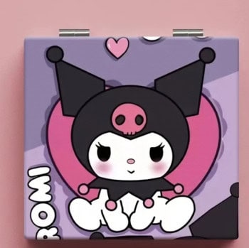 Μωβ Καθρεφτάκι Τσέπης Kuromi Συνθετικό Δέρμα