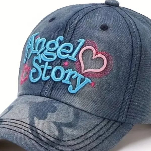Παιδικό Καπέλο Τζιν με Κέντημα Angel Story