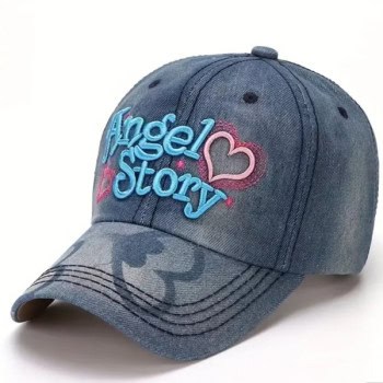 Παιδικό Καπέλο Τζιν με Κέντημα Angel Story