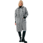 Plus Size Γκρι Μακριά Ζακέτα Μπουκλέ