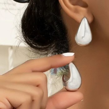 Σκουλαρίκια Ασημένια Μεγάλες Σταγόνες