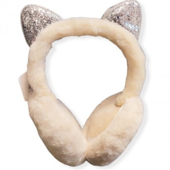 Στέκα Γούνινή Αυτάκια με Αυτάκια Γατούλα Μπεζ