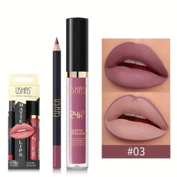 USHAS Σετ Matte Liquid Lipstick & Lipliner