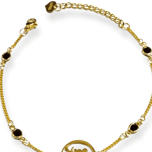 Ατσάλινο Χρυσό Βραχιόλι ‘Your Mama’ με Χάντρες