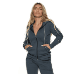 Ανθρακί Ζακέτα Ριπ Χνούδι και Τσέπες Μάρσιπο – BodyMove #1360